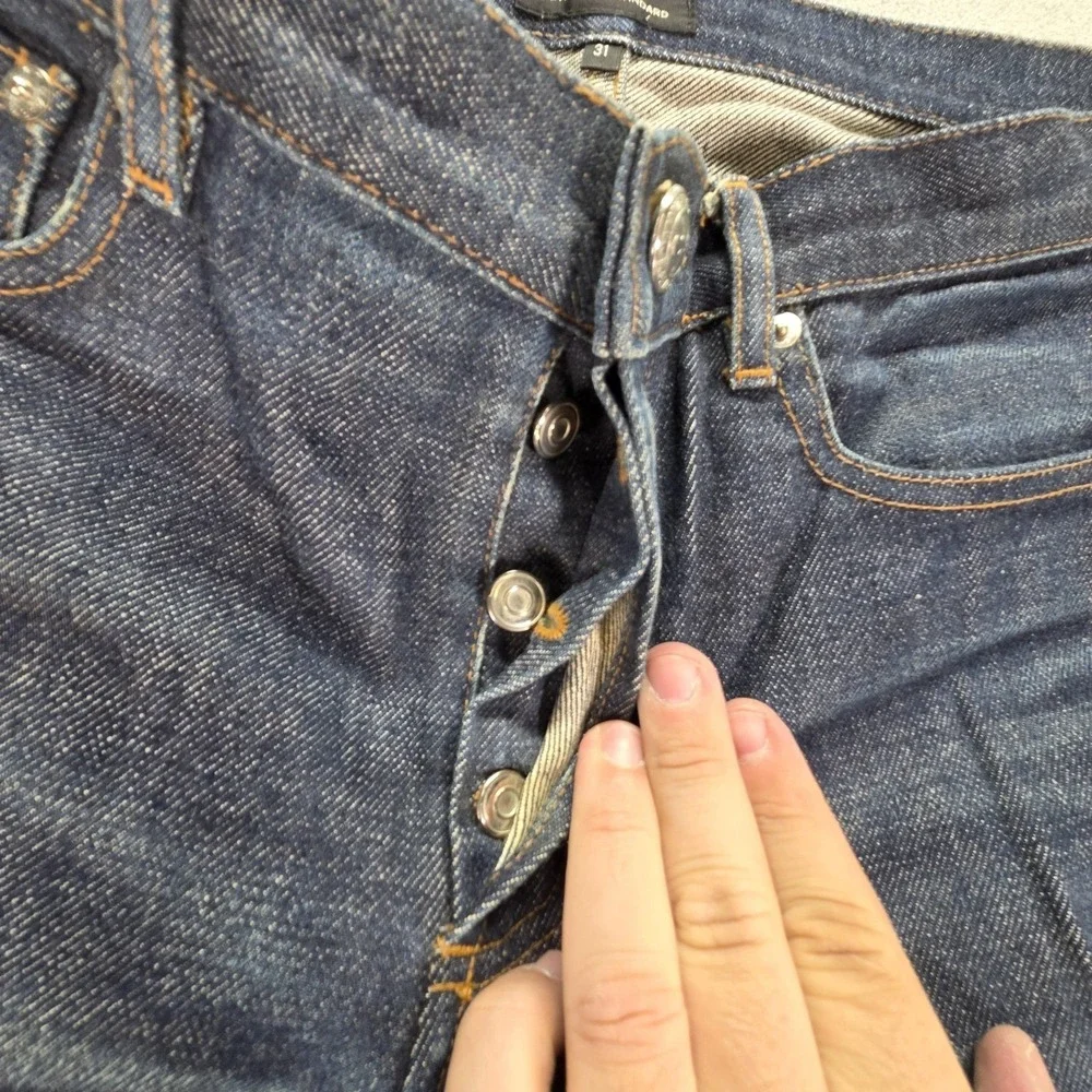 A.P.C. Jeans Mens Blue Dark‎ Wash Slim Whiskers Honeycomb Fits 31x29